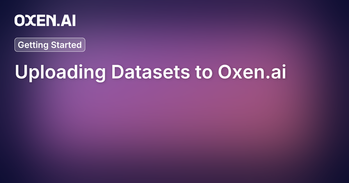 Downloading Datasets with Oxen.ai