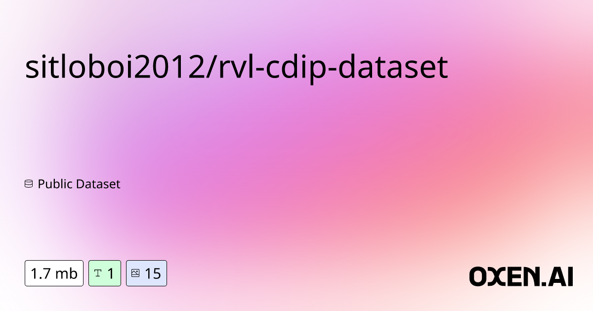 sitloboi2012/rvl-cdip-dataset | Datasets at Oxen.ai